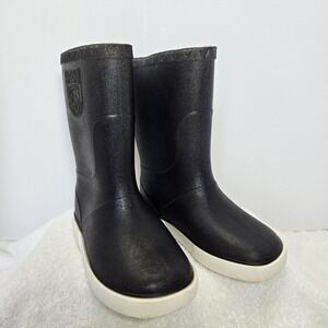 Boatilus Nautic Rain Boots Toddler Size 10T Navy And White Rubber Boot Mud Boots